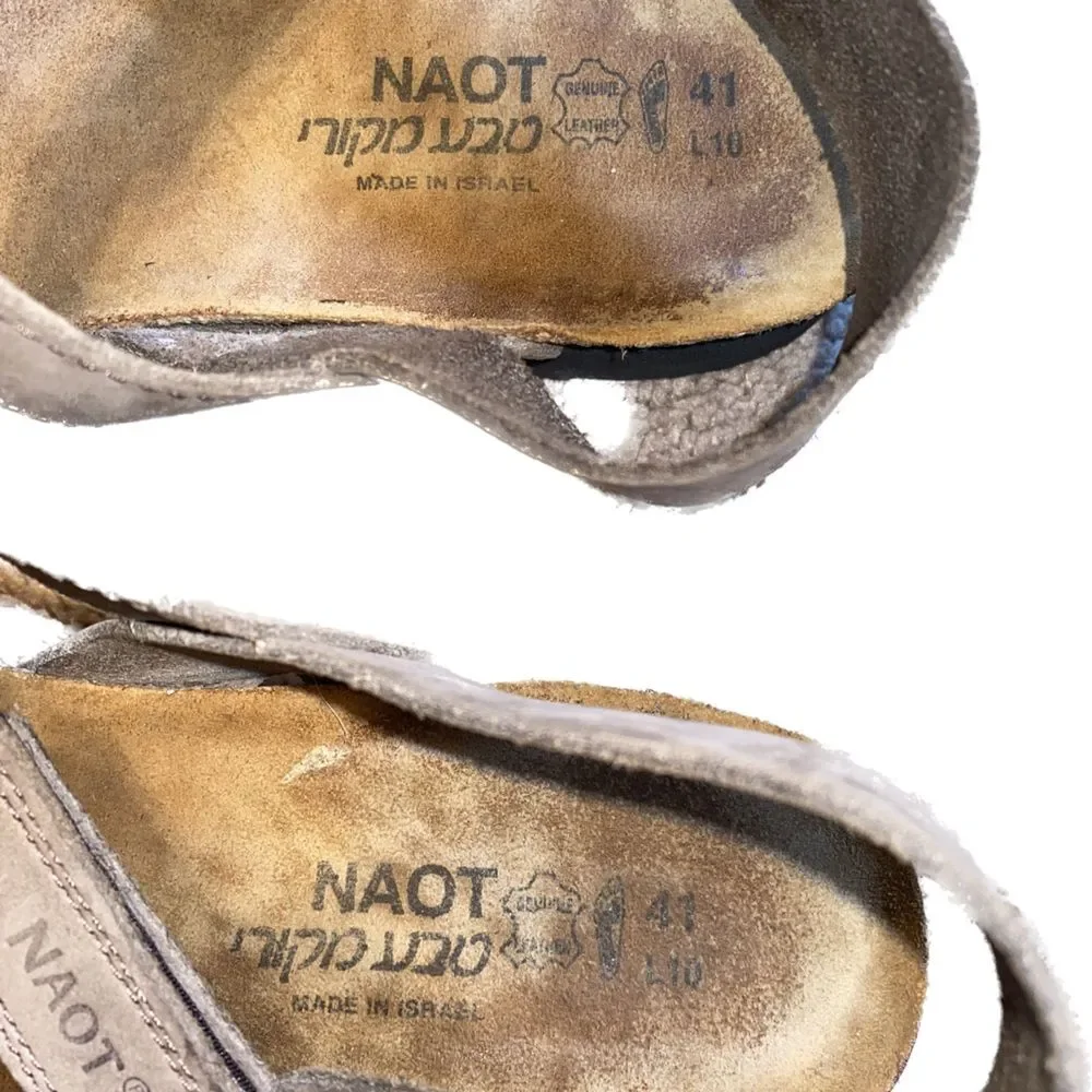 Naot Kayla Wedge Stone Leather Women’s Size EU 41 US 10